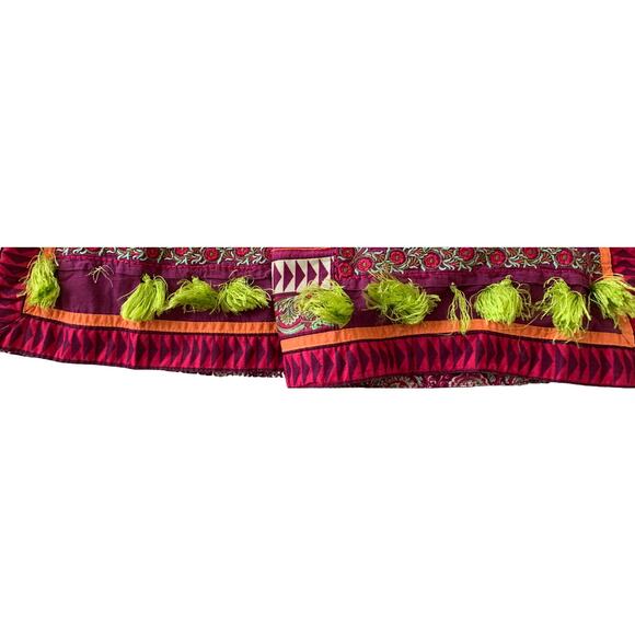 J. PRETWEAR 3- PC. SALWAR KAMEEZ, TROUSER-STOLE, WOMENS, S, PURPLE ORANGE - Picture 9 of 12